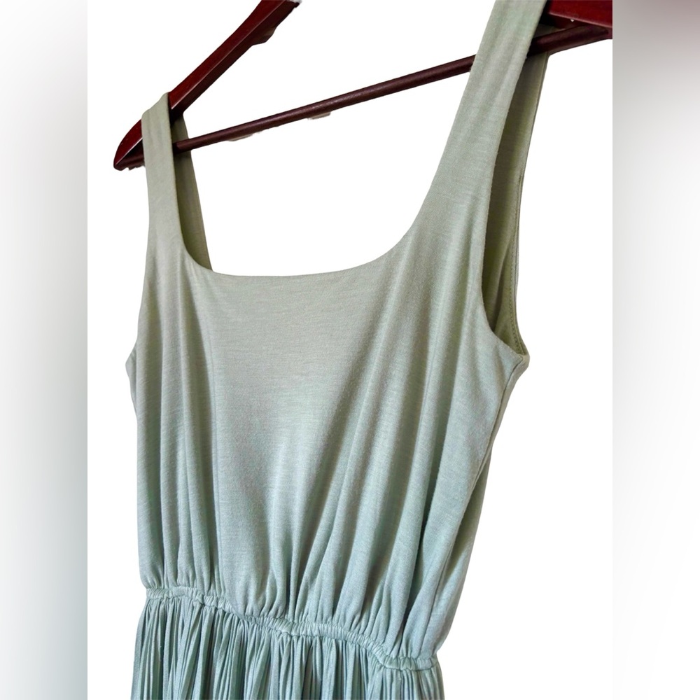 New Oak+Fort women's pleaded sleeveless midi summer dress light green size S - Picture 7 of 9